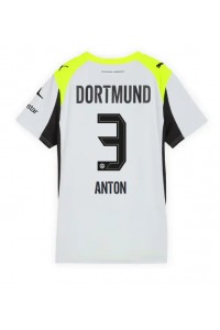 Borussia Dortmund Waldemar Anton #3 Fotballdrakt Borte Klær Dame 2025-26 Korte ermer